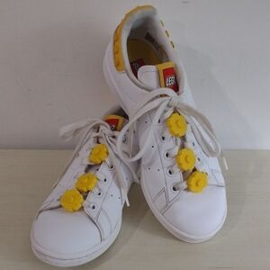 Adidas Lego Stan Smith White And Yellow Leather Sneakers Size 5.5